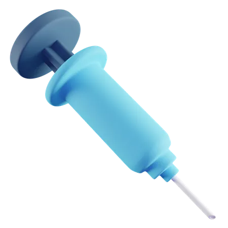 3 D Illustration Of Blue Syringe 3D Icon