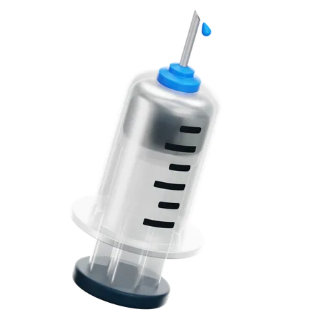 3 D Syringe Medical Icon For Medical Injection Vaccination Medicine Medical Equipment 3 D Illustration Cartoon Hospital Injection Equipment Vaccine Sign Pharmacy Healthcare Treatment Plastic Tool With Needle And Drop 3 D Syringe Pharmacy Object 3D Icon