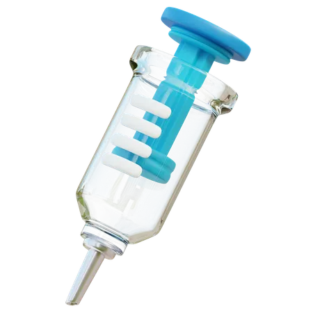 A 3 D Illustration Of A Modern Syringe With A Transparent Body And A Blue Plunger Ideal For Depicting Medical Equipment In Healthcare And Pharmaceutical Settings 3D Icon