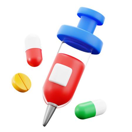 Syringe And Medicines  3D Icon