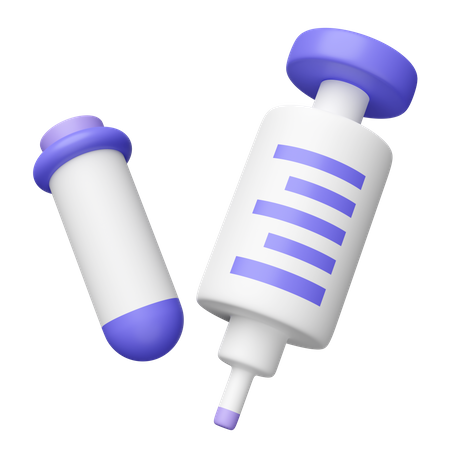 Syringe and test tube  3D Icon