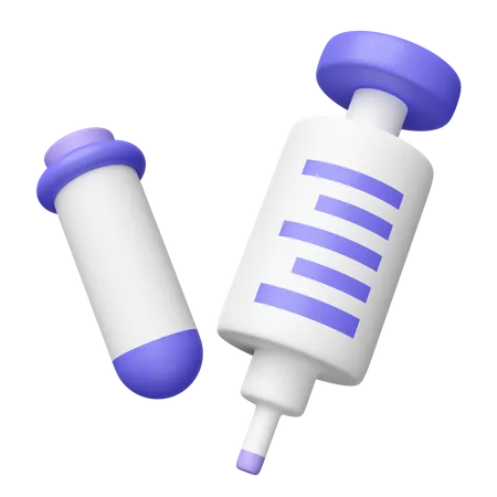Syringe and test tube  3D Icon