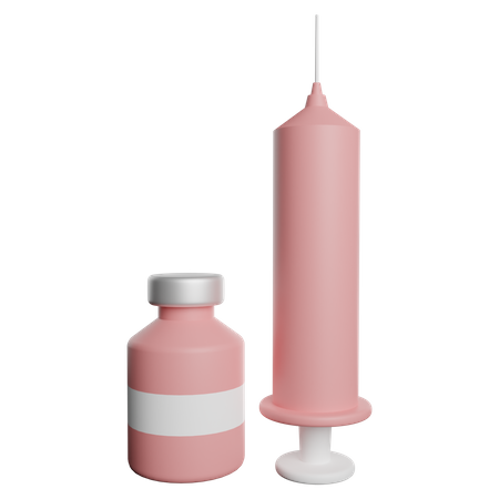 Syringe And Vaccine  3D Illustration