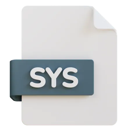 3 D Illustration Of Sys File Extension 3D Icon