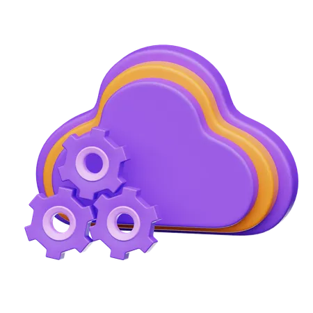 System Cloud Computing  3D Icon