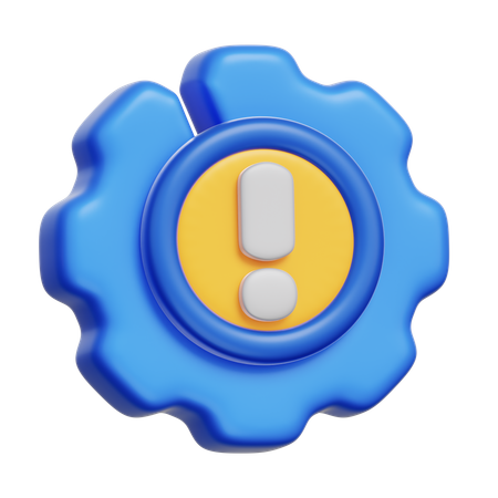 System Warning Gear  3D Icon