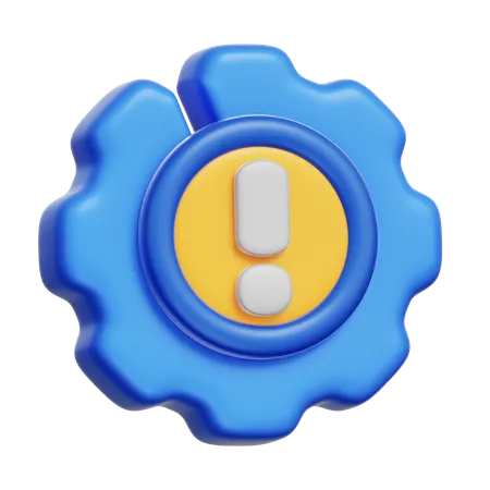 System Warning Gear  3D Icon