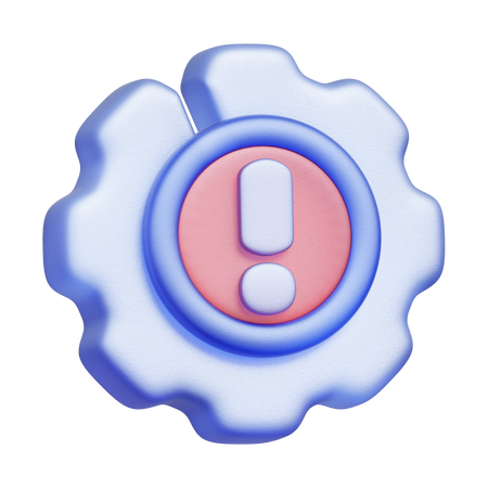 System Warning Gear  3D Icon