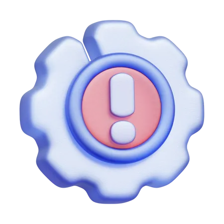 System Warning Gear  3D Icon