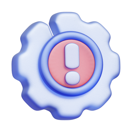 System Warning Gear  3D Icon