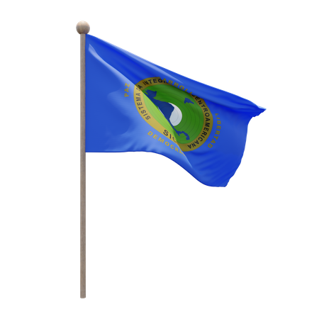 Mât de drapeau du système d'intégration centraméricain  3D Flag
