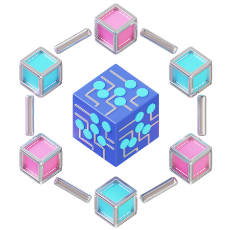 Système de blockchain  3D Icon