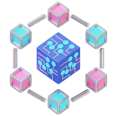 Système de blockchain  3D Icon