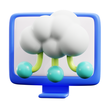 Système informatique en nuage  3D Icon