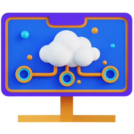 Système informatique en nuage  3D Icon