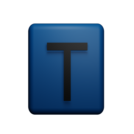 T Alphabet  3D Icon