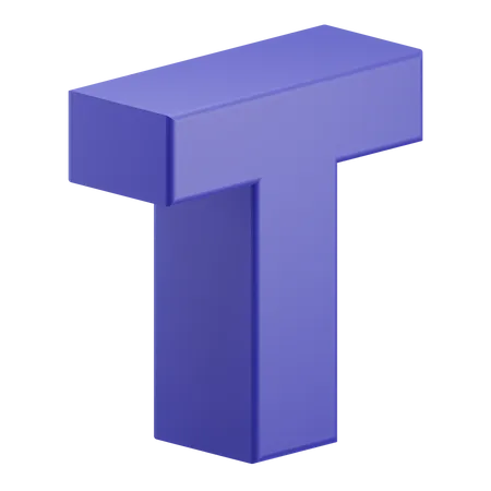 T Alphabet  3D Illustration