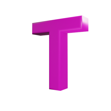 T Alphabet 3D Icon