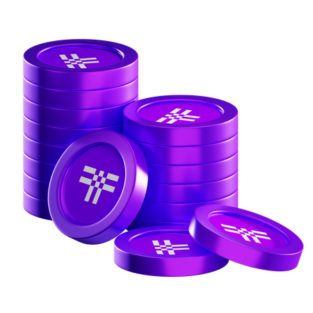 T Coin Stacks 3D Icon