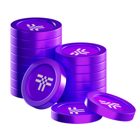 T Coin Stacks  3D Icon