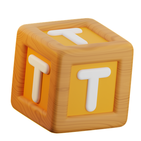 T Cube Block  3D Icon
