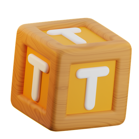 T Cube Block  3D Icon