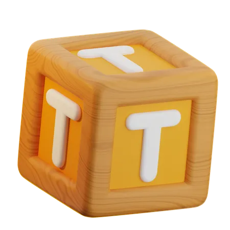 T Cube Block  3D Icon
