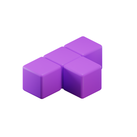 T-förmiger Tetrisblock  3D Icon