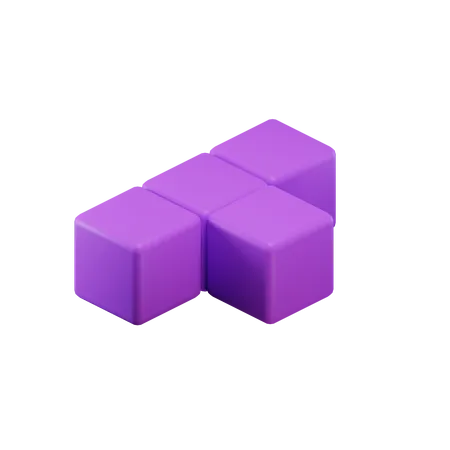 T-förmiger Tetrisblock  3D Icon