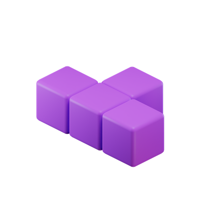 T-förmiger Tetrisblock  3D Icon