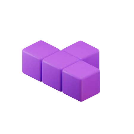 T-förmiger Tetrisblock  3D Icon