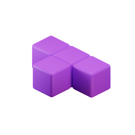 T-förmiger Tetrisblock  3D Icon