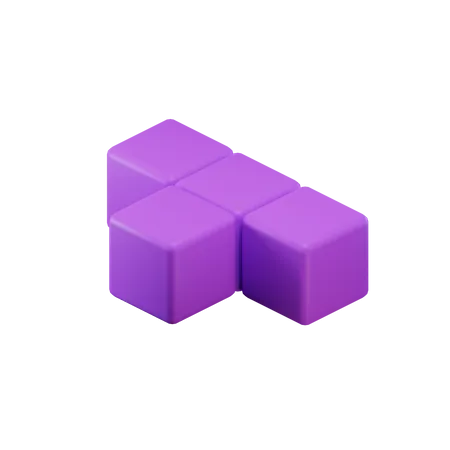 T-förmiger Tetrisblock  3D Icon