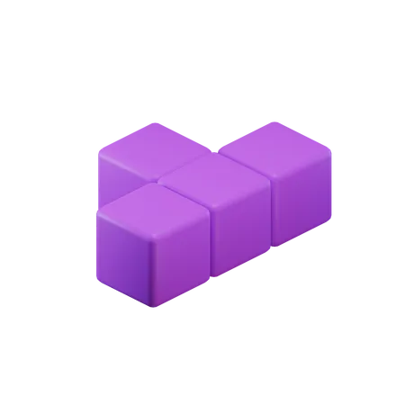 T-förmiger Tetrisblock  3D Icon