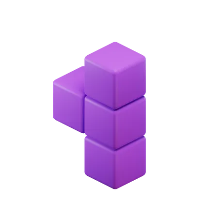 T-förmiger Tetrisblock  3D Icon