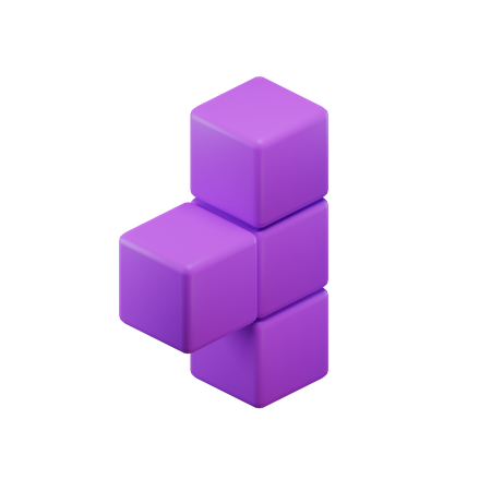 T-förmiger Tetrisblock  3D Icon