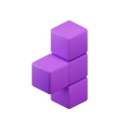 T-förmiger Tetrisblock  3D Icon