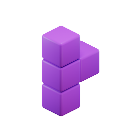 T-förmiger Tetrisblock  3D Icon