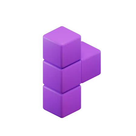 T-förmiger Tetrisblock  3D Icon