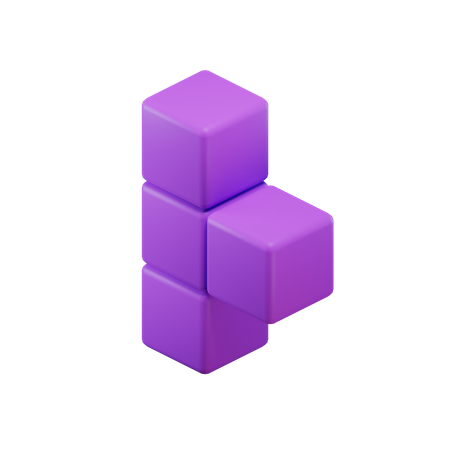 T-förmiger Tetrisblock  3D Icon