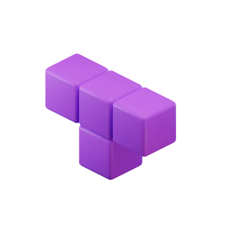 T-förmiger Tetrisblock  3D Icon