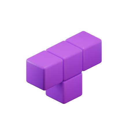 T-förmiger Tetrisblock  3D Icon