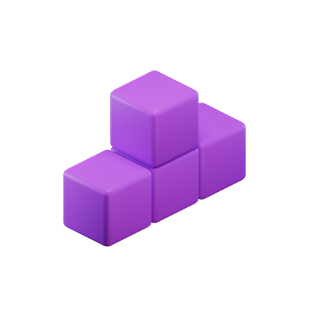 T-förmiger Tetrisblock  3D Icon