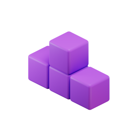 T-förmiger Tetrisblock  3D Icon