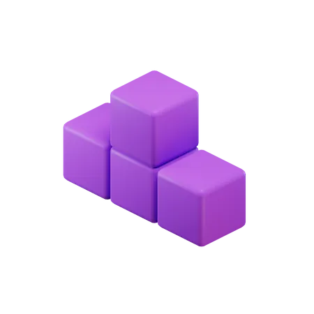 T-förmiger Tetrisblock  3D Icon