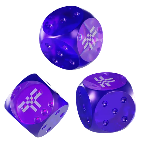 T Glass Dice Crypto  3D Icon
