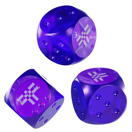 T Glass Dice Crypto  3D Icon