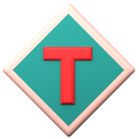 T Intersection  3D Icon