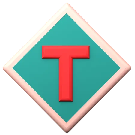 T Intersection  3D Icon