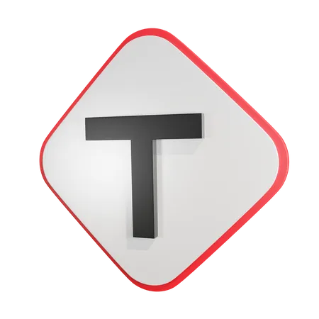 T Intersection  3D Icon